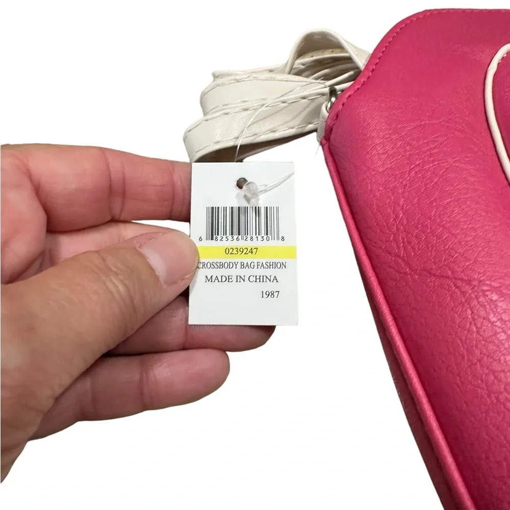 Bubblegum Pink Leather Crossbody Bag